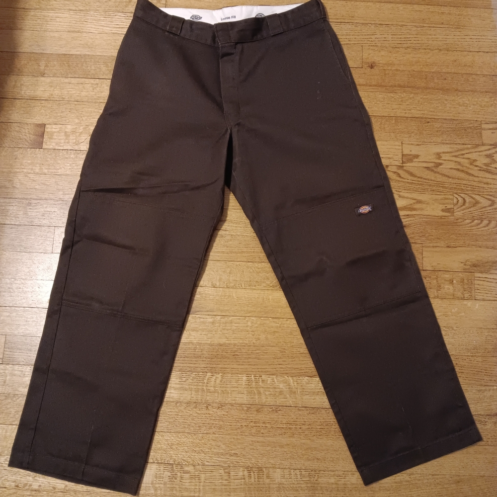 Vintage Dickies Men's Brown Double Knee Work Relaxed Loose Skate Pants